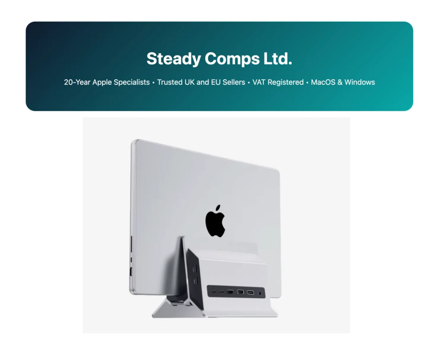 Apple MacBook Air 15" • 10+10-Core Apple M5 • 4TB SSD Hub • 16GB RAM • Vertical Dock • Windows 11 Pro • Office • Accessories