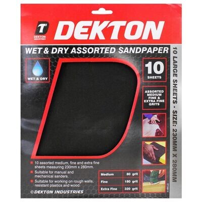 Dekton Wet & Dry Assorted Sandpaper