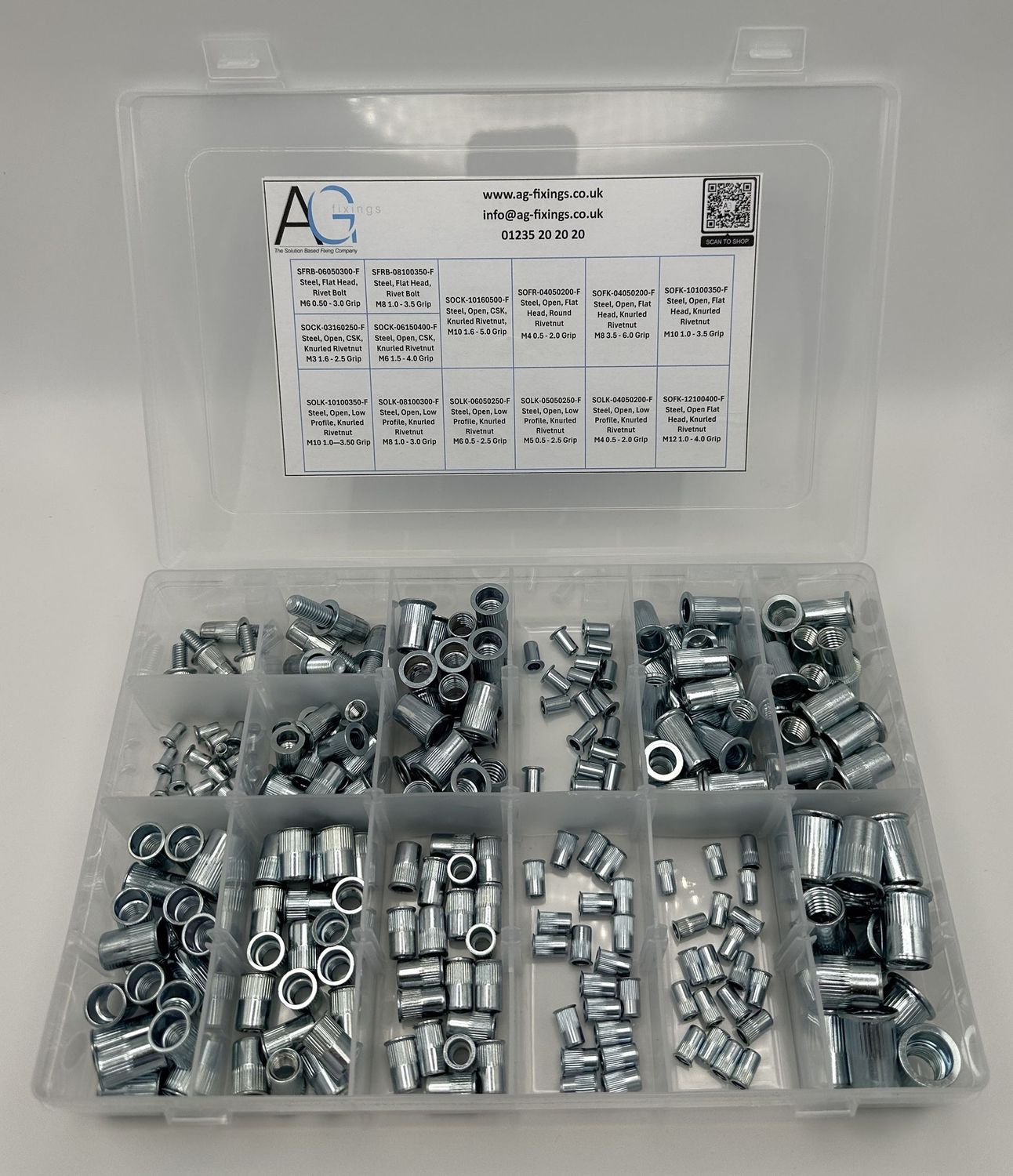 Steel BZP Rivet Nuts & Rivet Bolt Assortment 245pc