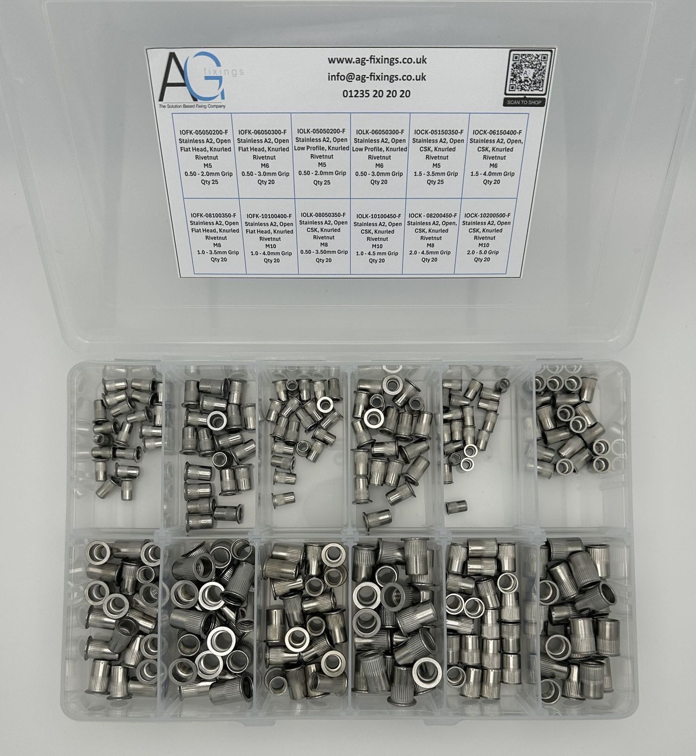 Stainless Steel A2 Rivetnut Assortment 255pc