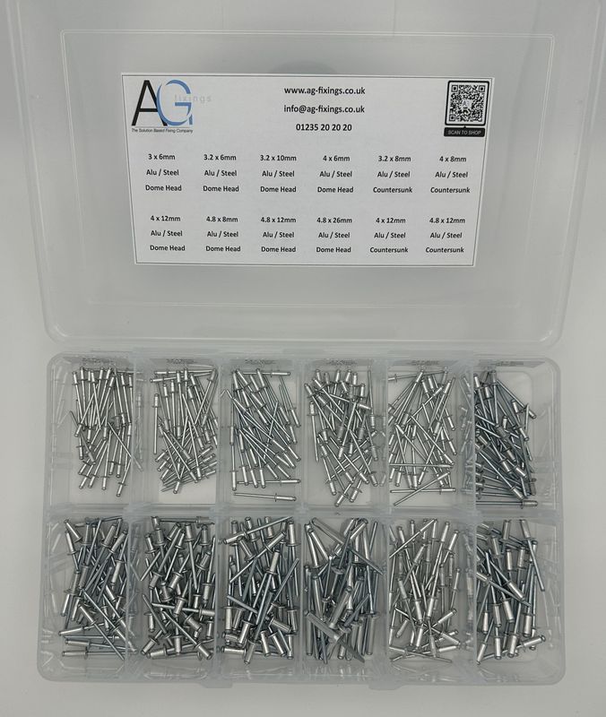 Alu / Steel Rivet Assortment 350PC