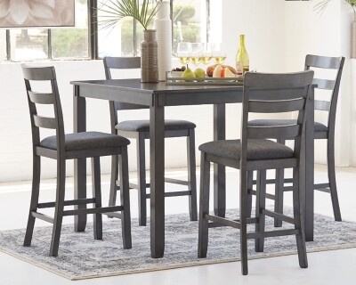 D383-223 Bridson Counter Height Dining Room Table and Bar Stools (Set of 5)