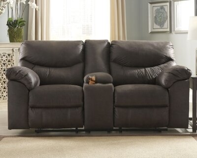 Boxberg Power Reclining Loveseat with Console Teak