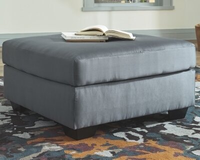 Darcy Oversized Accent Ottoman Steel