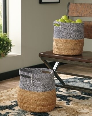 Parrish Natural/Blue Basket (Set of 2)