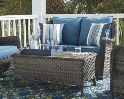 Abbots Court Loveseat Glider with Table