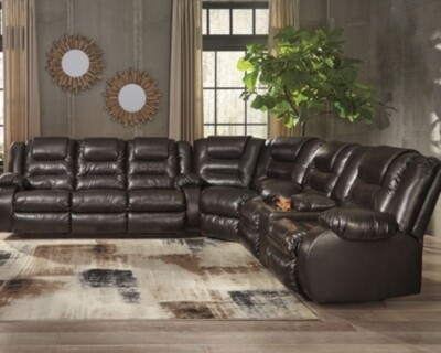 Vacherie 3-Piece Reclining Sectional Chocolate