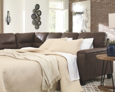 Navi 2-Piece Sleeper Sectional with Chaise Chestnut LAF Chaise