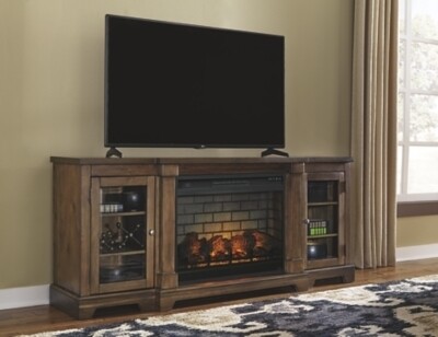 Flynnter 75&quot; TV Stand with Electric Fireplace