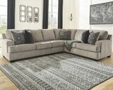 Bovarian Stone LAF Loveseat, Armless Chair &amp; RAF Sofa with Corner Wedge Sectional