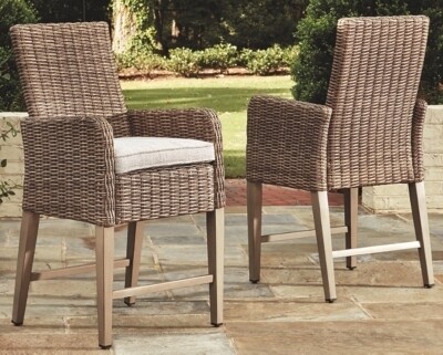 Beachcroft Bar Stool with Cushion (Set of 2)