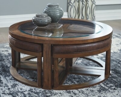 Hannery Coffee Table with Stools (Set of 5)