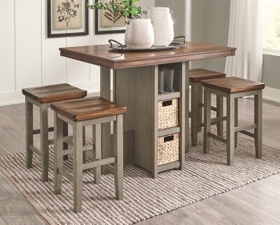 Lettner Counter Height Dining Room Table and Bar Stools (Set of 5)
