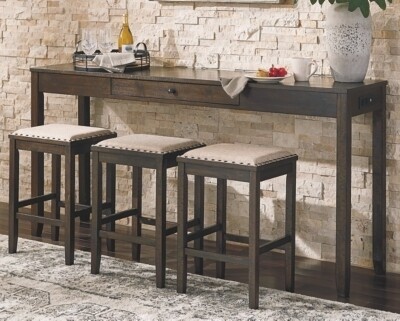 Rokane Counter Height Dining Room Table and Bar Stools (Set of 4)