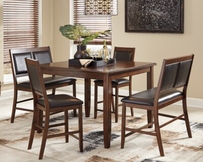 Meredy Counter Height Dining Room Table and Bar Stools (Set of 5)