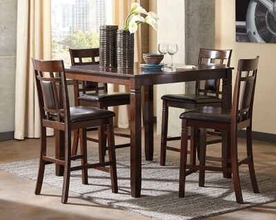 Bennox Counter Height Dining Room Table and Bar Stools (Set of 5)
