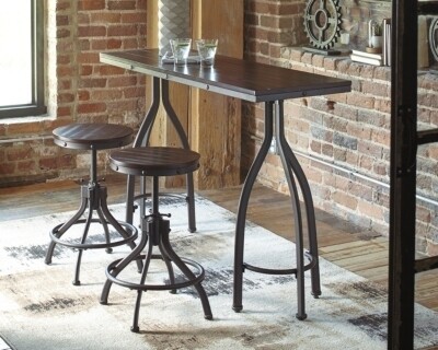 Odium Counter Height Dining Room Table and Bar Stools (Set of 3)