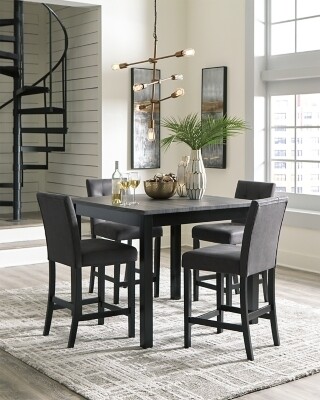 Garvine Counter Height Dining Room Table and Bar Stools (Set of 5)