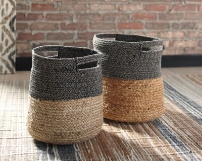 Parrish Natural/Black Basket (Set of 2)