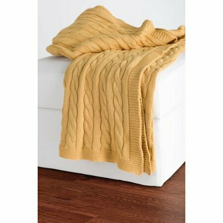 Cable Knit Throw Yellow