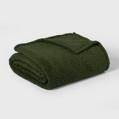 Green Sherpa Blanket Q R:20.00