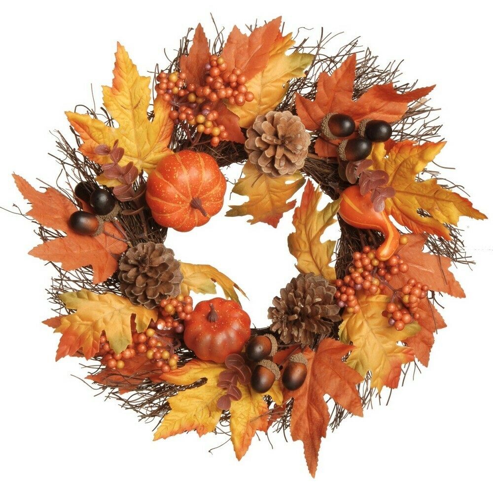 Maple and Pumpkin Wreath