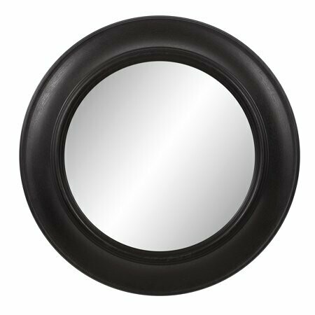 Round Mirror in Distressed Black