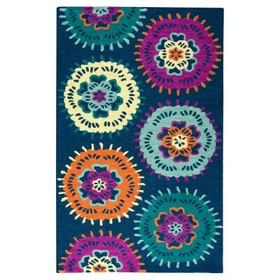 Floral Navy 3&#39;x5&#39; Area Rug