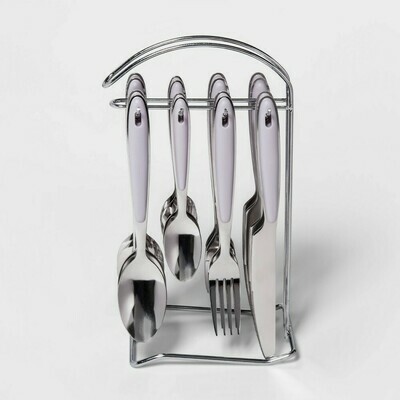 14pc Stainless Steel Silverware Set With Hanging Caddy - Room Essentials