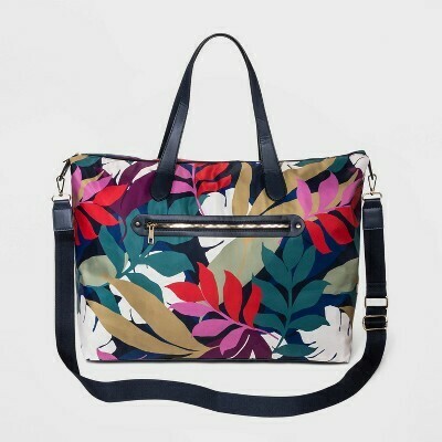 Leaf Print Weekender Bag