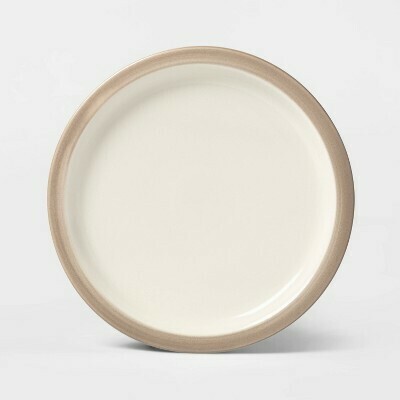 8.9" Porcelain Ollers Salad Plate White/Brown -