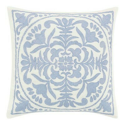 Blue Embroidered Throw