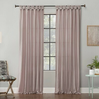 Soft pink curtains