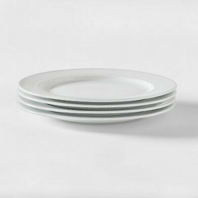 11" Porcelain Beaded Dinner Plates