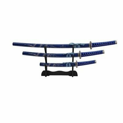 Blue Samurai 3 pc Sword Set