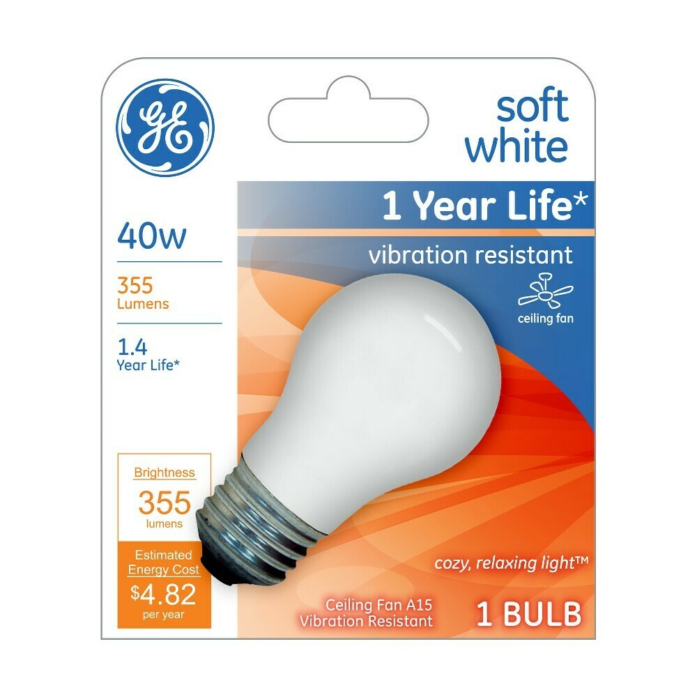 40 watts A15 Incandescent Bulb 35 1 pk