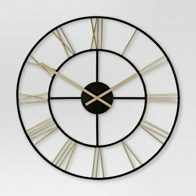 Decorative Wall Clock - Gold/Black -