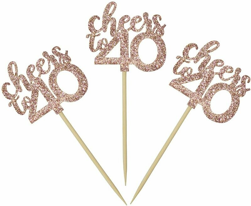 Cupcake Topper - Cheers To 40