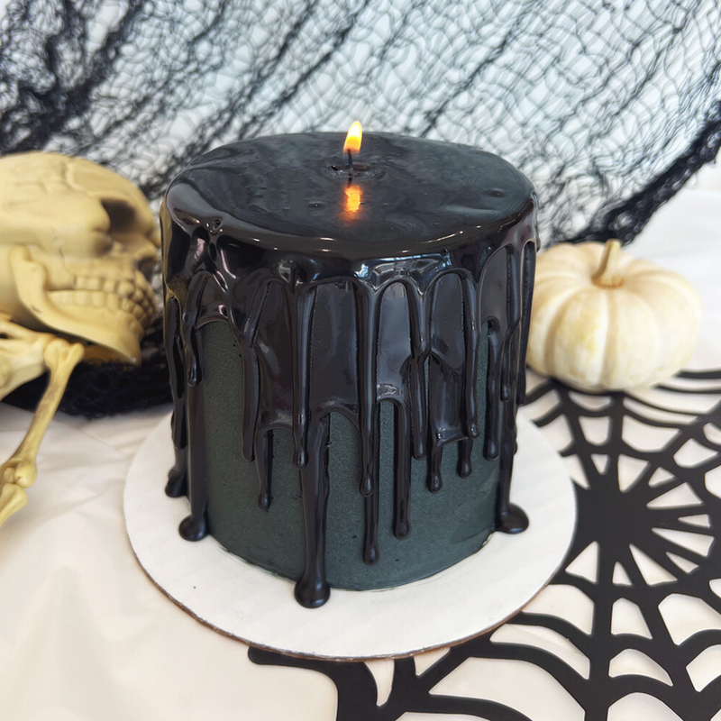 Halloween Black Candle Drip Cake