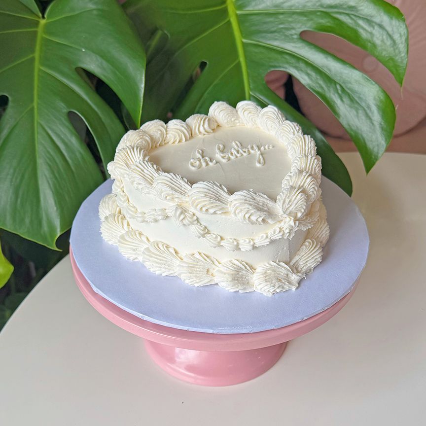 Vintage Gender Reveal Cake