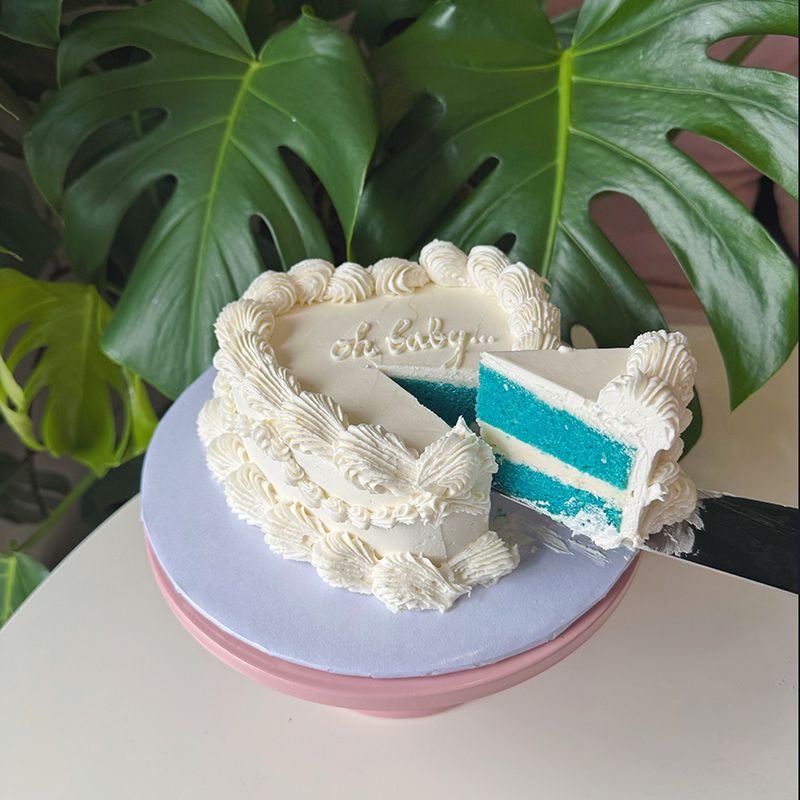 Vintage Gender Reveal Cake