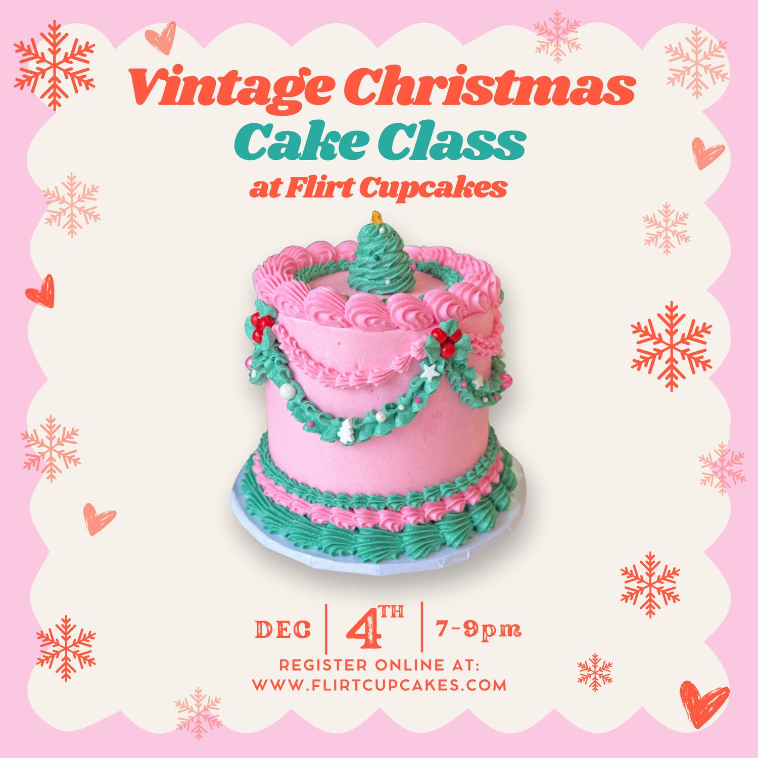 Vintage Christmas Cake Decorating Class - Dec 4th