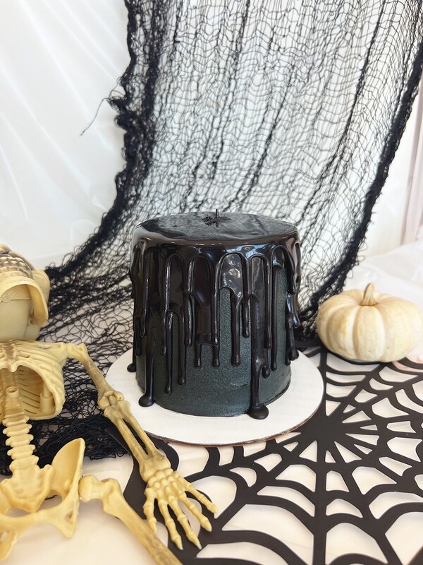 Halloween Black Candle Drip Cake