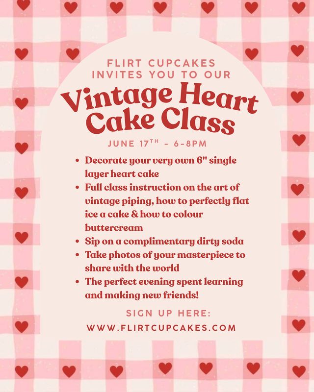 Vintage Heart Cake Class - June 17th