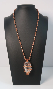 Copper Wrapped Clear Quartz Chain