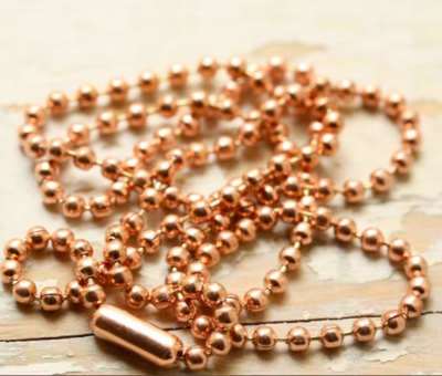 Solid 24 inch Copper Ball Chain Necklace