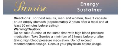 Sunrise Natural Energy & Vitality Booster(3 capsules)