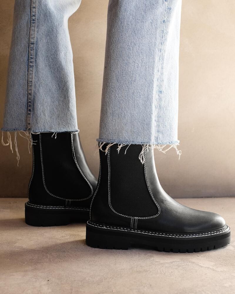 Black White Contrast Chunky Boot