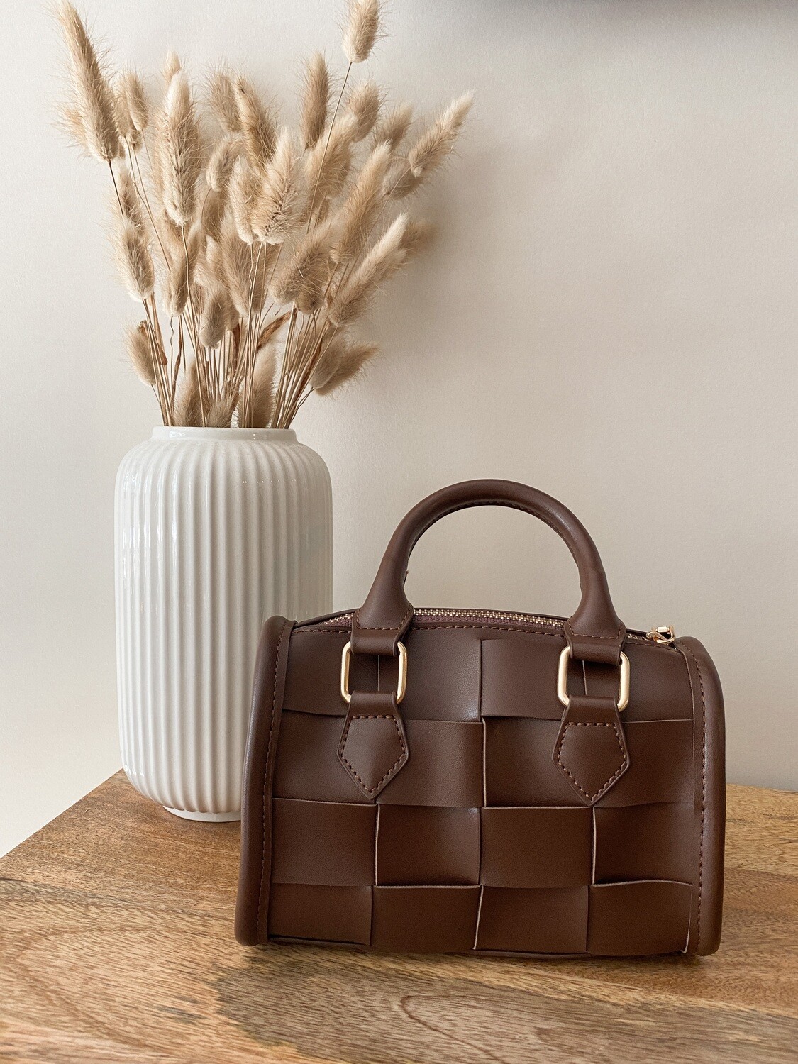 Brown Woven Mini Bag