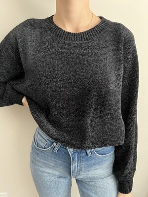 Black Basic Chenille Sweater